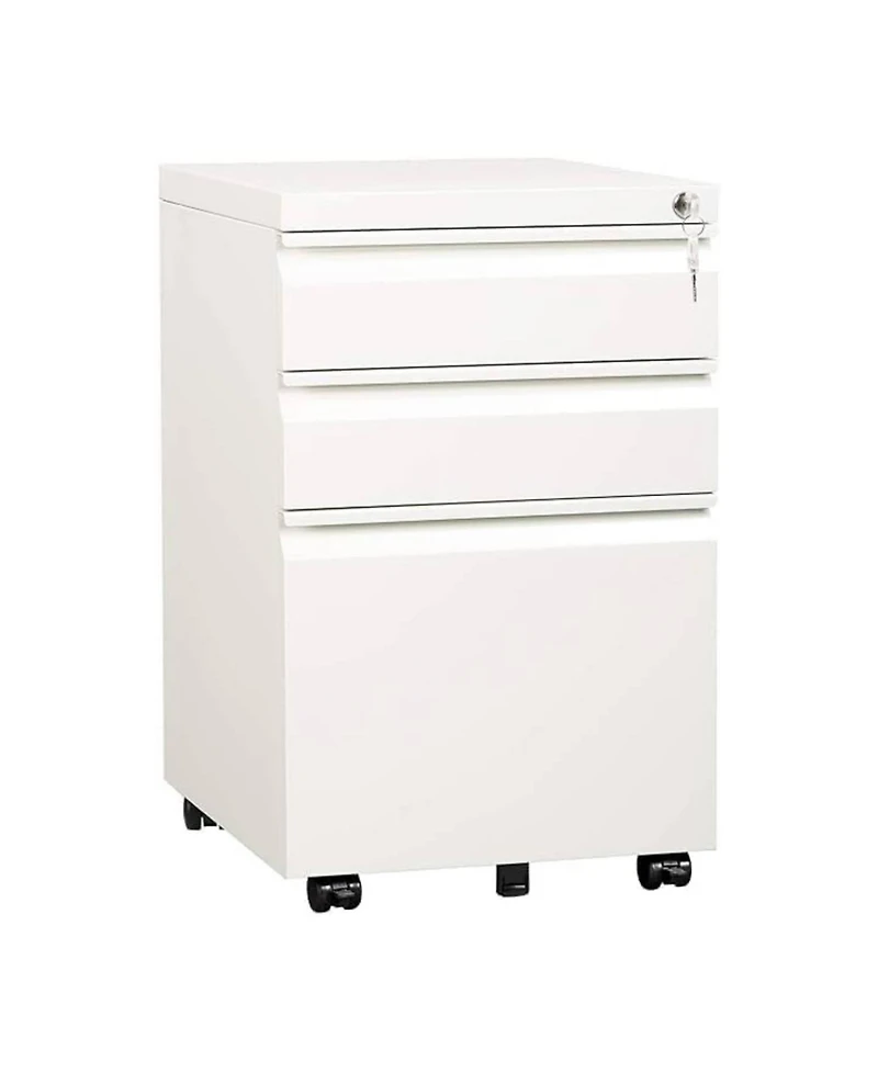 gaomon 3-Drawer Metal File Cabinet, Mobile Under Desk Filing Organizer with Lock for Office or Home
