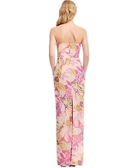 Dress The Population Women's Vada Strapless Sweetheart Floral Sequin Bodycon Gown