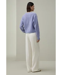 Lilysilk Women's Brushed Two-Tone Seamless Cashmere Sweater