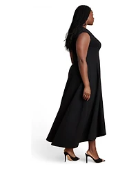 Eloquii Women's Notch Seam Detail Ponte Dress