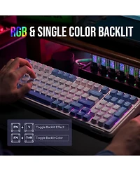 Aula F99 Pro Wireless Mechanical Gaming Keyboard, Tri-Mode Connectivity, Rgb Backlit, Gasket Structure