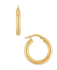 Macy's Polished Click-Top Hoop Earrings in 10k Yellow Gold