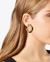 Guess Gold-Tone Tortoise Hoop Earrings