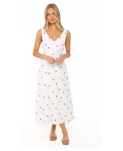 Petal and Pup Women's Luellen V-Neck Sleeveless Floral-Print Midi Dress