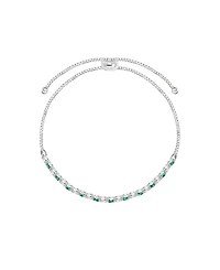 Macy's Lab-Grown Opal (7/8 ct. t.w.) & White Sapphire (1-1/10 Bolo Bracelet Sterling Silver