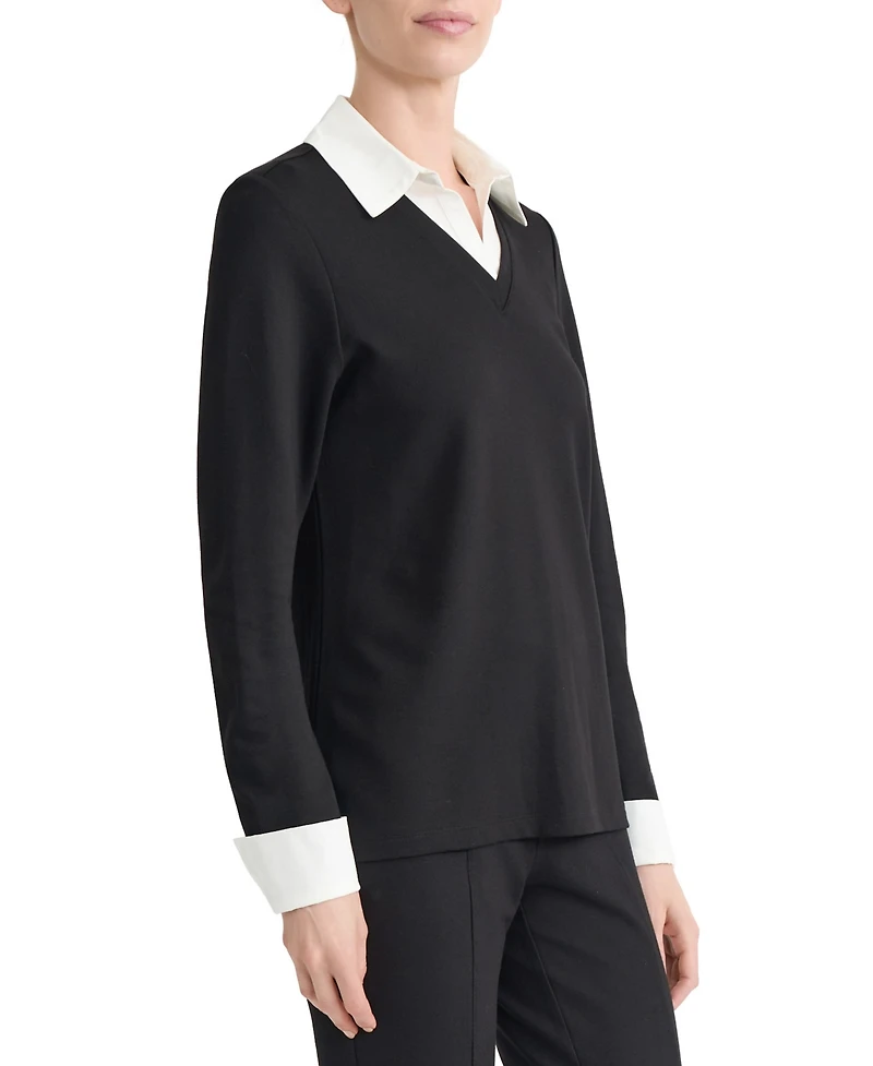 Jones New York Women's Serenity Knit Layered-Look Long-Sleeve Top