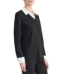 Jones New York Women's Serenity Knit Layered-Look Long-Sleeve Top