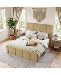Gaomon Wood Panel Platform Bed Frame with Slat Support System