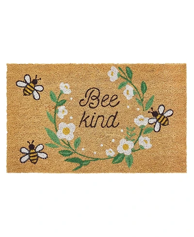 Vcny Home Bee Kind Outdoor Coir Doormat, 18" x 30"