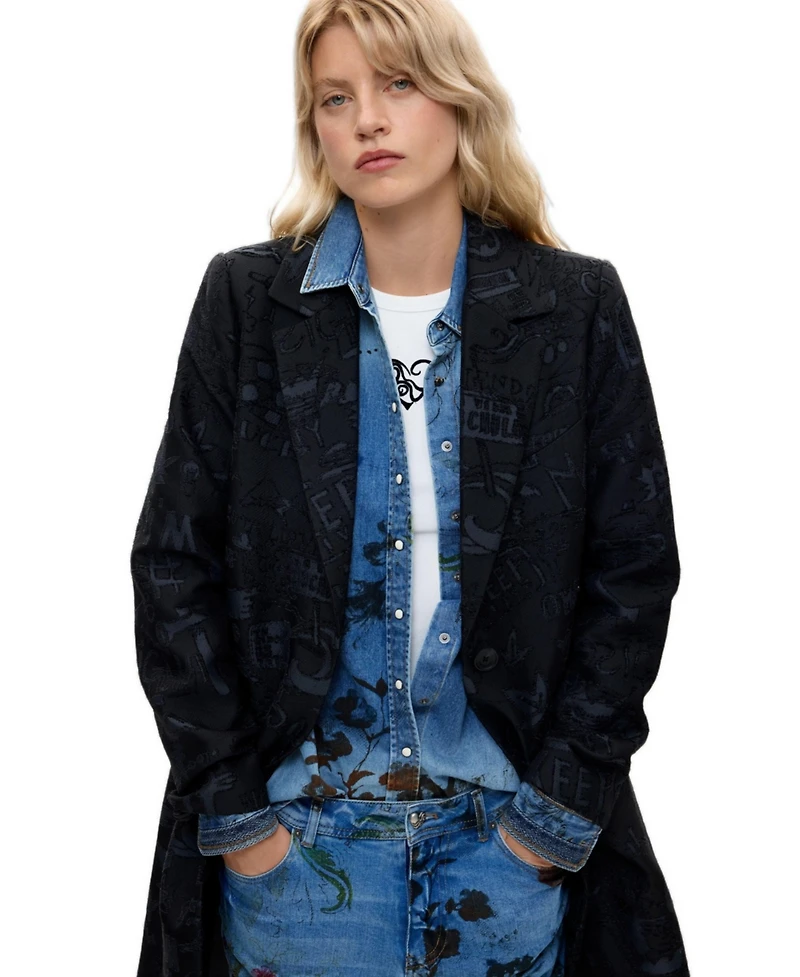 Desigual Women's Midi Printed Coat