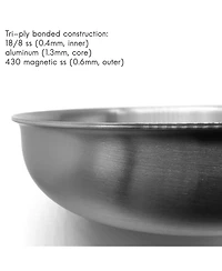 Megacasa 8-Inch Triple-Ply Stainless Steel Fry Pan with Lid