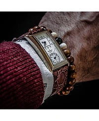 Peugeot Men's 40x24 mm Gold Large Remote Sweep Leather Strap watch
