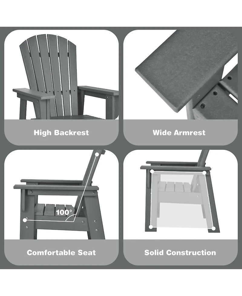 Kids' Adirondack Chair Seat Weather Resistant for Ages 3-8