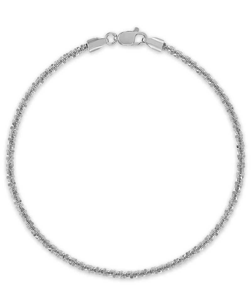 Macy's Sparkle Chain 7.5" Bracelet in 10k White Gold (2mm)