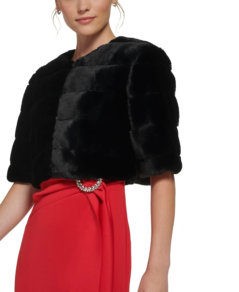 Eliza J Women's Furbie Faux Fur Cropped Jacket