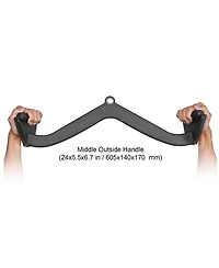 Sugift Solid Steel Lat Pulldown V-Bar Cable Machine Attachment with Rubber Coated Grip