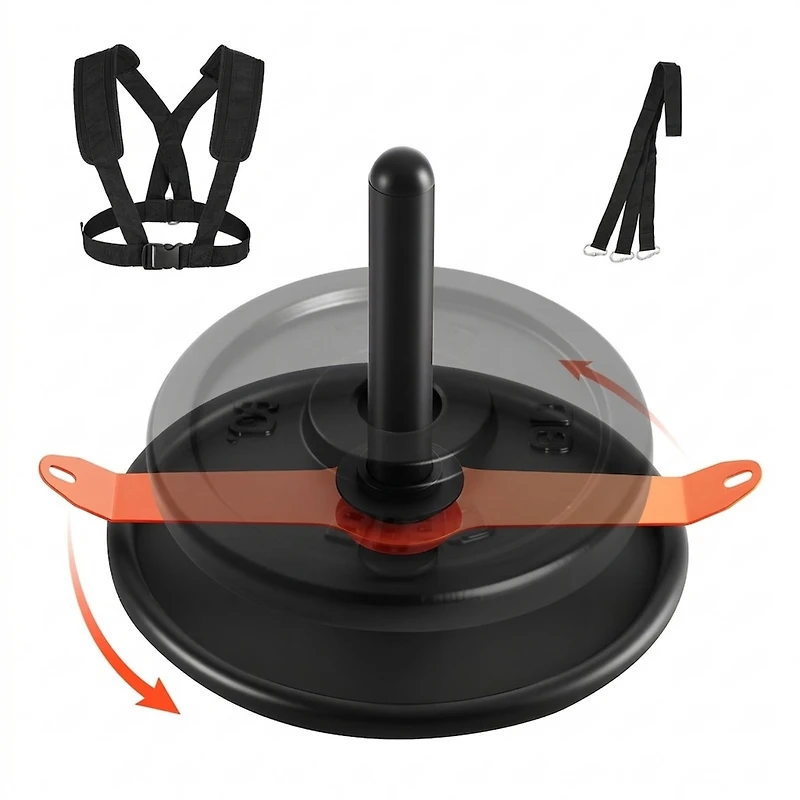 Sugift Compact Steel Push Pull Weight Sled with Harness for 2 Inch Weight Plates