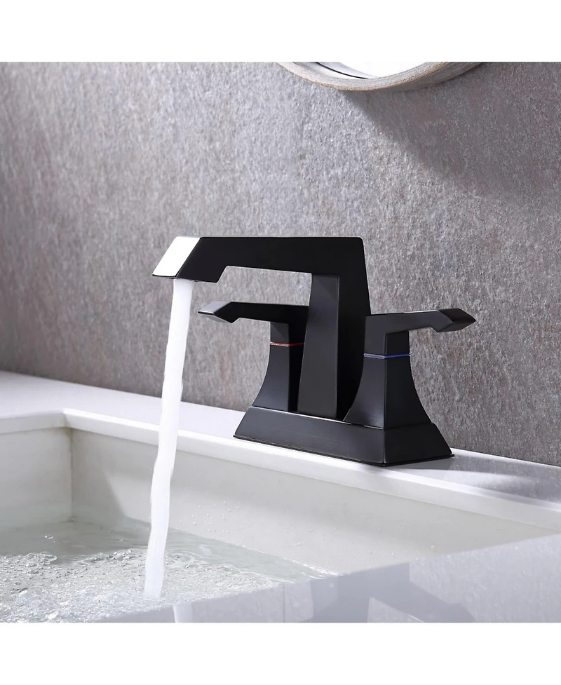 Phying 2-Handle Bathroom Faucet Heavy Duty Deck Mounted Lavatory Sink Faucet Modern Style Basin Mixer Tap for Bathroom Vanity