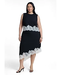 Eloquii Women's Sleeveless Lace-Trimmed Top