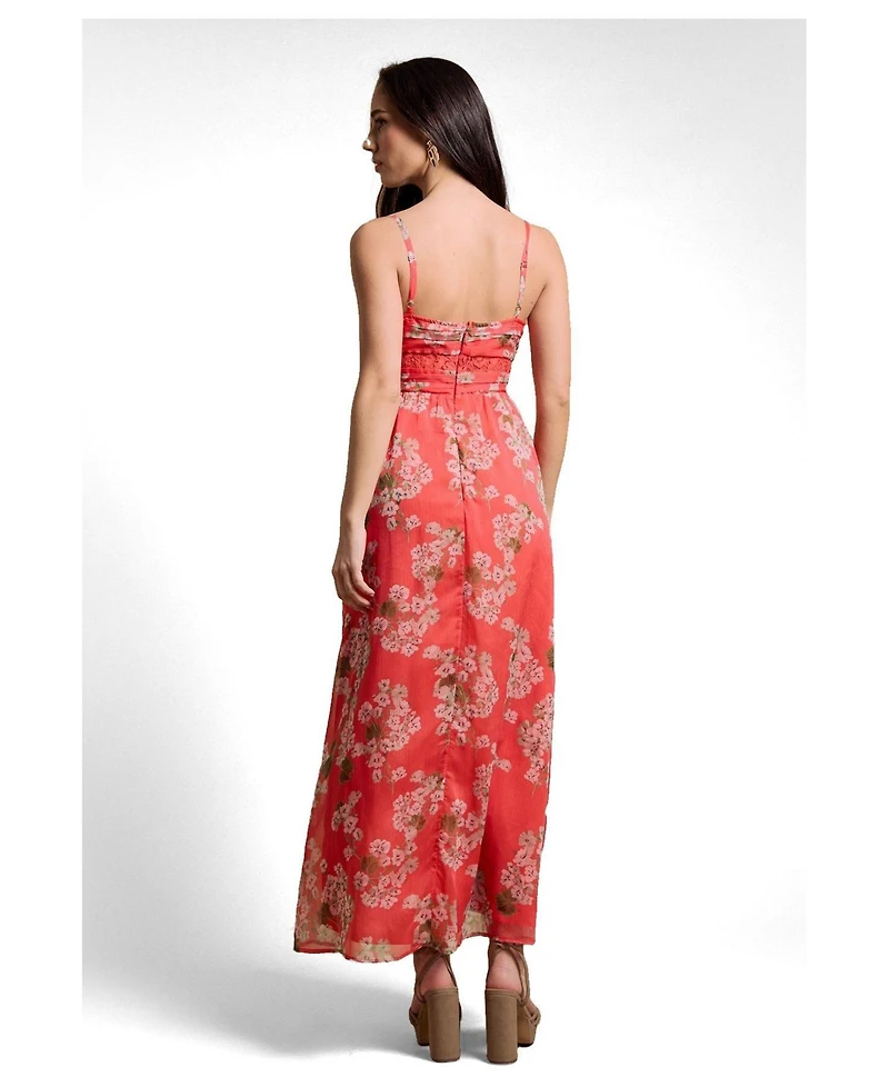 Oasis Women's Lace Panelled Waist Pleated Maxi Dress