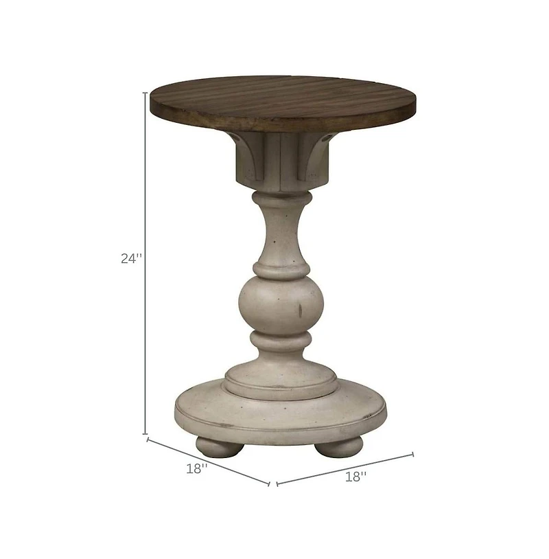 Heartland Furniture Accent Table for Entryway with Antique Finish and Round Top