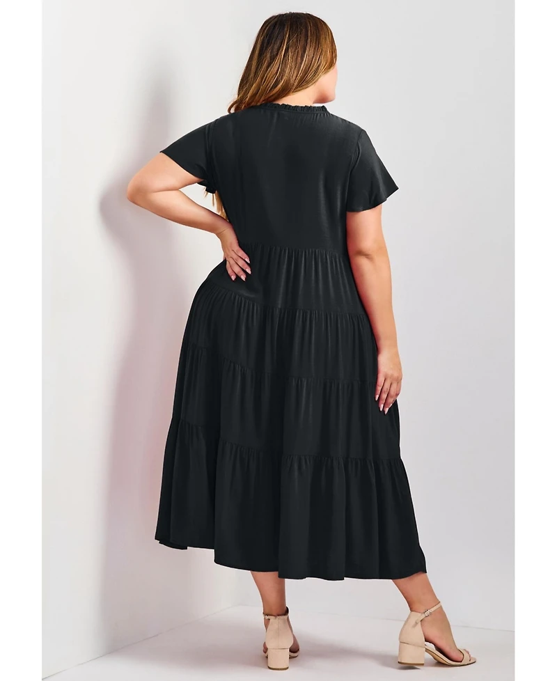 Avenue Women's Plus Lani Tiered Dress