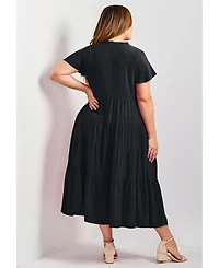 Avenue Women's Plus Lani Tiered Dress