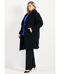 Avenue Women's Plus Teddy Longline Coat