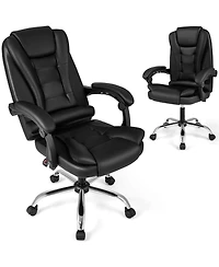 Gymax Executive Chair High Back Office with Linkage Armrests Adjustable Height