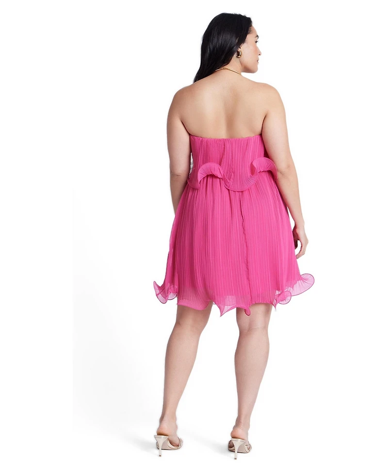 Eloquii Women's Plus Ruffle Hem Mini Dress