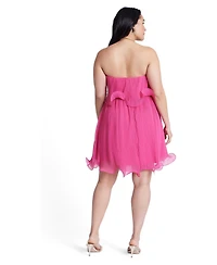 Eloquii Women's Plus Ruffle Hem Mini Dress