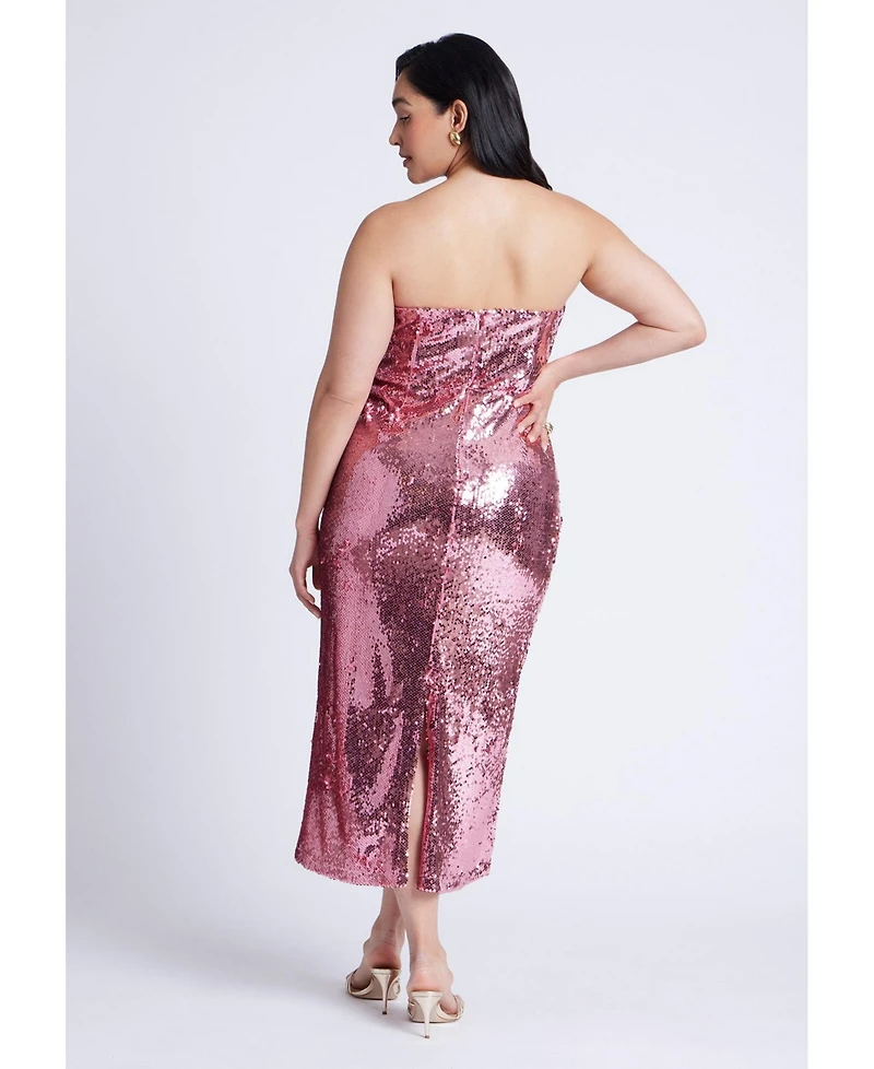 Eloquii Women's Plus Corset Bodice Sequin Dress