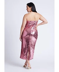 Eloquii Women's Plus Corset Bodice Sequin Dress