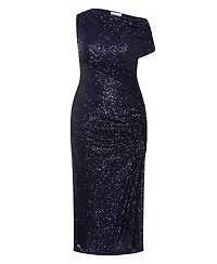 City Chic Plus Sequin Star Off Shoulder Maxi Dress