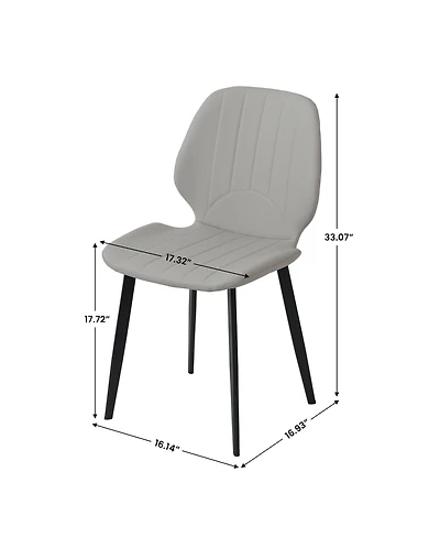Decksplore Dining Chairs Modern Dining Room Chairs with Comfy Backrest Thick Upholstered Kitchen Chairs Sturdy Metal Legs