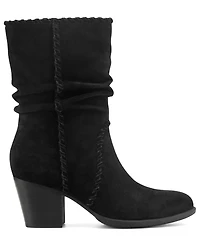 Earth Women's Venla Suede Slouch Whipstitch Block Heel Boots