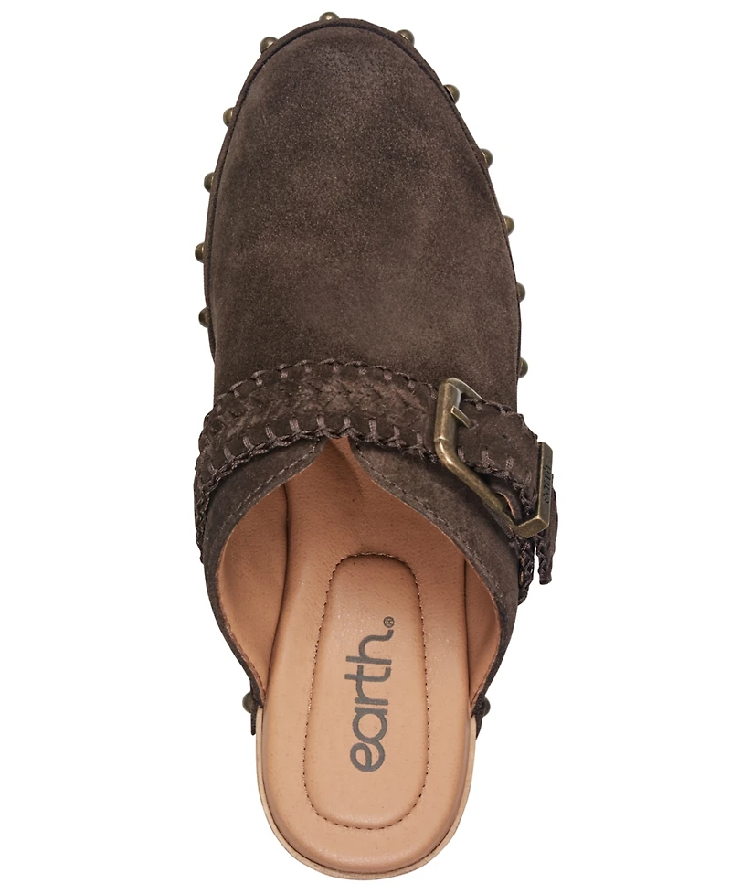 Earth Women's Gilly Suede Studded Block Heel Clogs