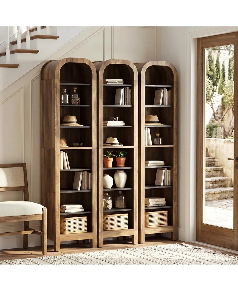 Tribesigns 71.25" Tall 8-Tier Bookshelf, Corner Shelf for Home Office