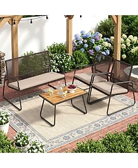 Gymax 8Piece Patio Furniture Set Pe Wicker Rattan Conversation Set with Zippered Cushions