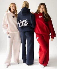 The Happy Camp3r Womens Puff Series Hooded Sweatshirt Wide Leg Sweatpant Matched Set