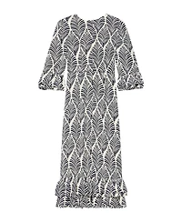 Mint Velvet Women's Printed Tiered-Ruffle Rayon Midi Dress