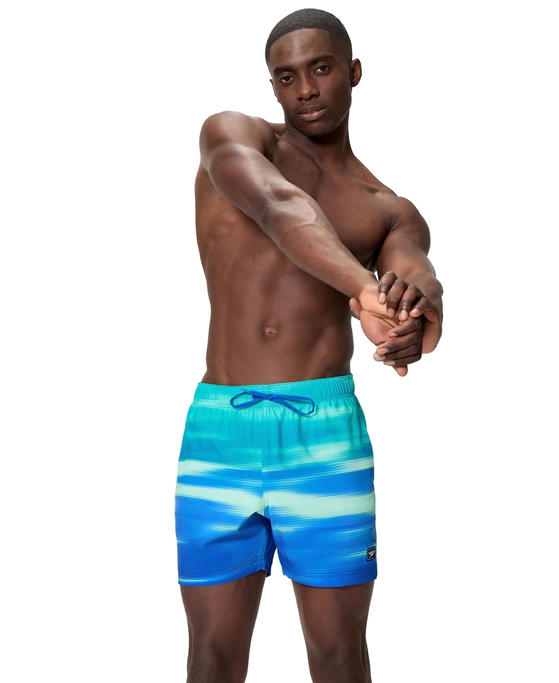 Speedo Men's Stripe Redondo Edge Swim Trunks, 5" Inseam