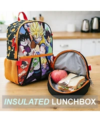Dragon Ball Z Anime Heros 5 Piece 16 Inch Backpack Set for Boys