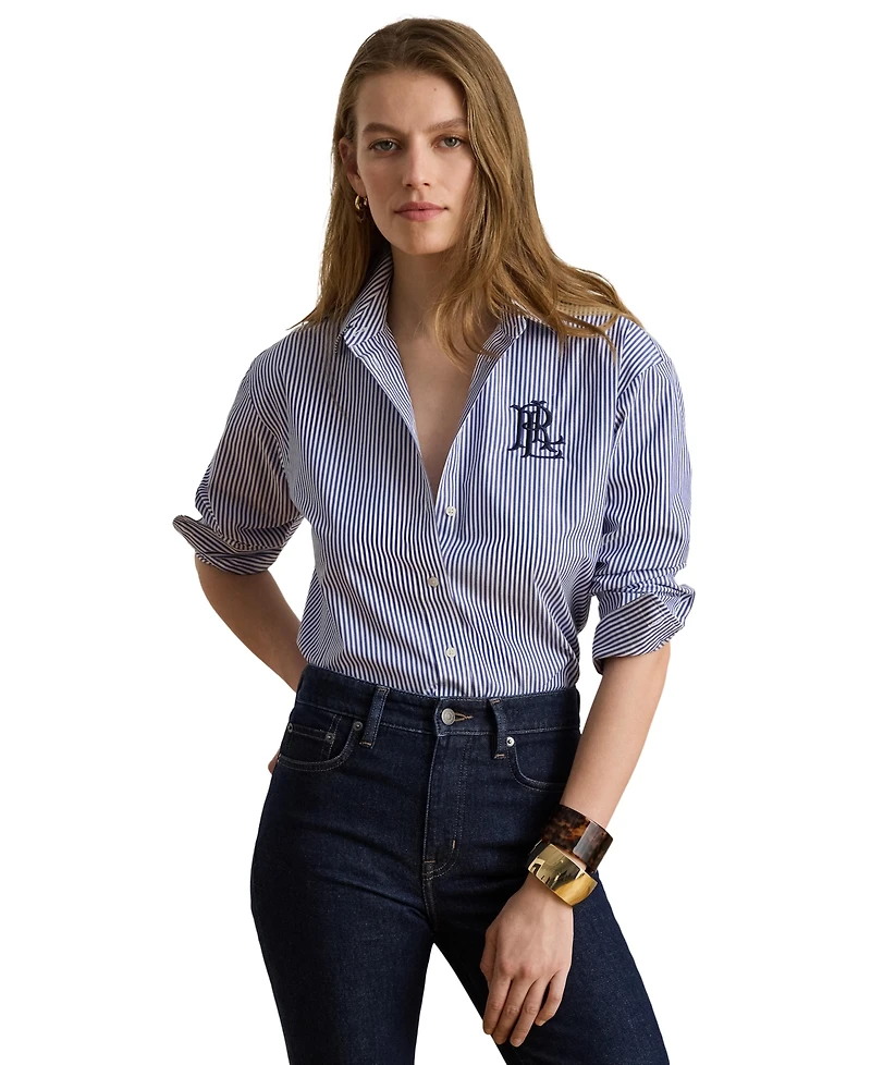 Lauren Ralph Women's Striped Long-Sleeve Shirt