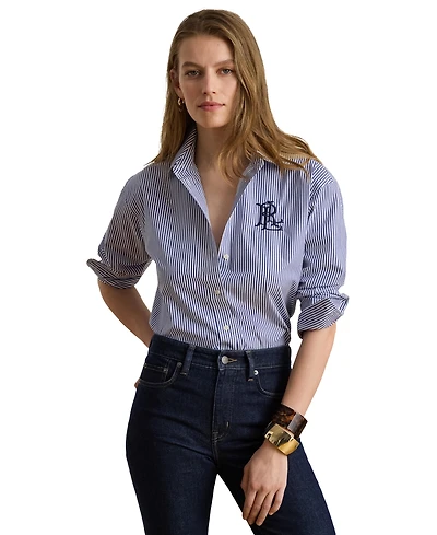 Lauren Ralph Women's Striped Long-Sleeve Shirt