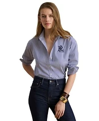 Lauren Ralph Lauren Womens Striped Long Sleeve Shirt P Xs Xxl