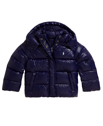 Polo Ralph Lauren Girls' 2T-6X Glossy Down Hooded Jacket