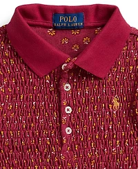 Polo Ralph Lauren Girls' 2T-6X Floral Smocked Stretch Mesh Dress