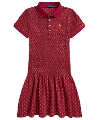 Polo Ralph Lauren Girls' 7-16 Floral Smocked Stretch Mesh Dress