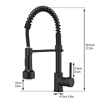 Thirtypeachy Single Handle Pull-Down Kitchen Faucet with Led Sprayer, High Arc 360degree(s) Swivel Commercial Sink Tap
